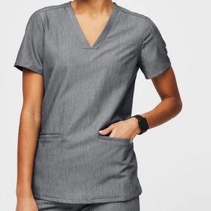 Charcoal Casma three-pocket scrub top